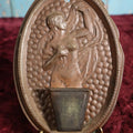 Lot 025 - Antique Tin Nude Woman Wall Hanging Match Strike, Match Safe, Textured Tin