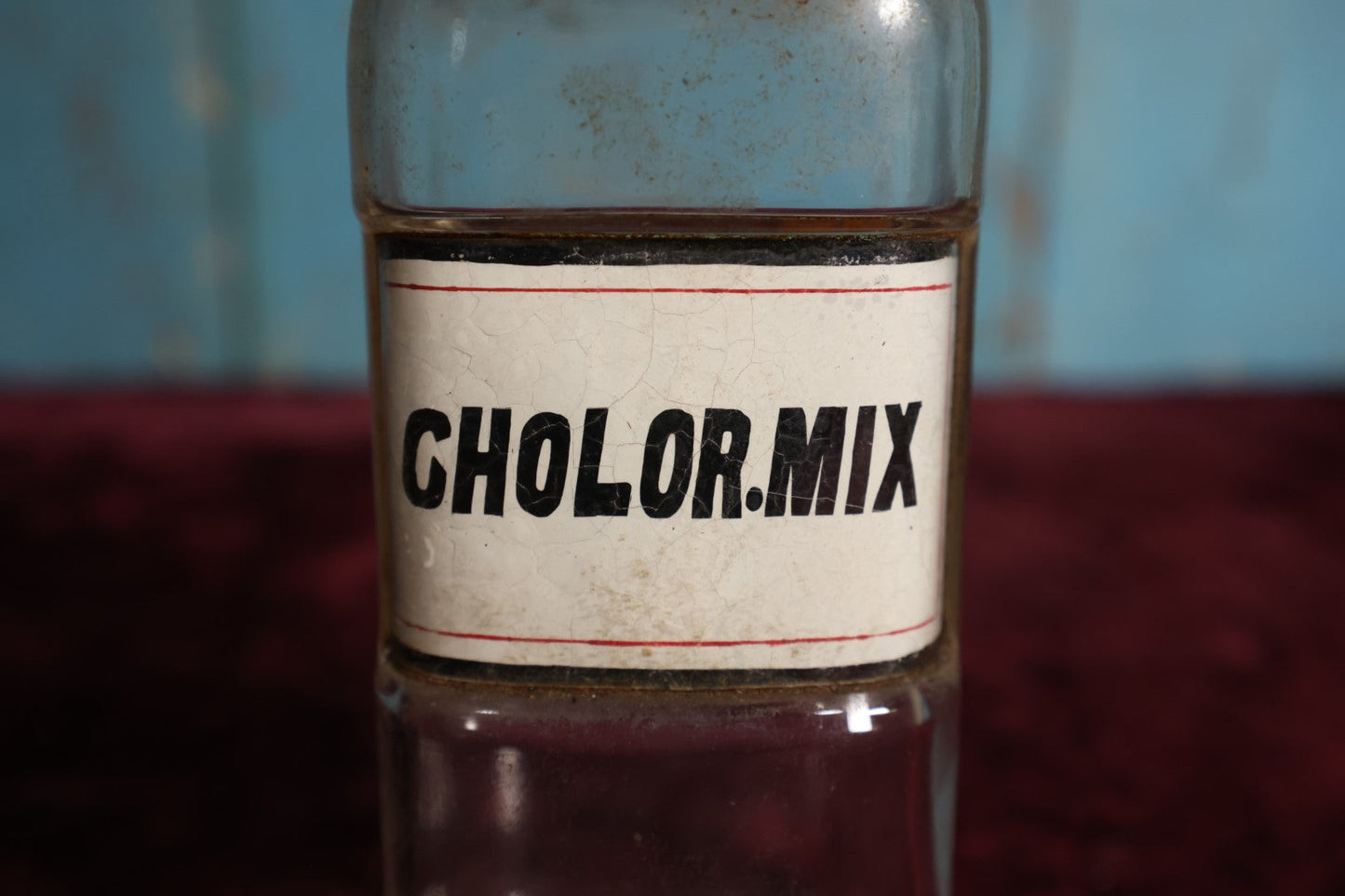 Lot 037 - Antique Chloral Mixture Apothecary Bottle With Glass Label, Stopper, Approximately 6.75", Sedative / Hypnotic Mixture