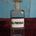 Lot 038 - Antique Acidum Phosphoricum Dilutum / Diluted Phosphoric Acid Apothecary Bottle With Glass Label, Stopper, Approximately 6.5", Digestive Aid, Appetite Stimulator
