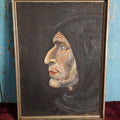 Lot 046 - Vintage Oil On Canvas Painting of Girolamo Savonarola (Jerome Savonarola), Dominican Prophet, Reformer, and Friar, Excommunicated and Burned Alive in1498, Signed Tetreault, After Fra Bartolomeo
