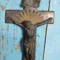 Lot 056 - Antique Funeral Casket Crucifix, Very Large 14" Size, Manufactured By S&Co, Likely Simmons And Company, No. 98, Note Cracking Wear