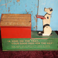 Lot 057 - Vintage Royal Society For The Prevention of Cruelty To Animals British Charity Dog And Doghouse Coin Bank, London England, Wood, Folk Art Style, Mechanical, Given In 1955