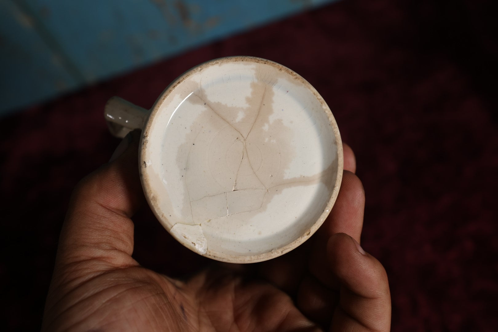 Lot 058 - Antique Pet Motif Mug With Playful Kittens, Puppies - Note Severe Damage And Repairs, Cracks Throughout, For Decorative Use Only