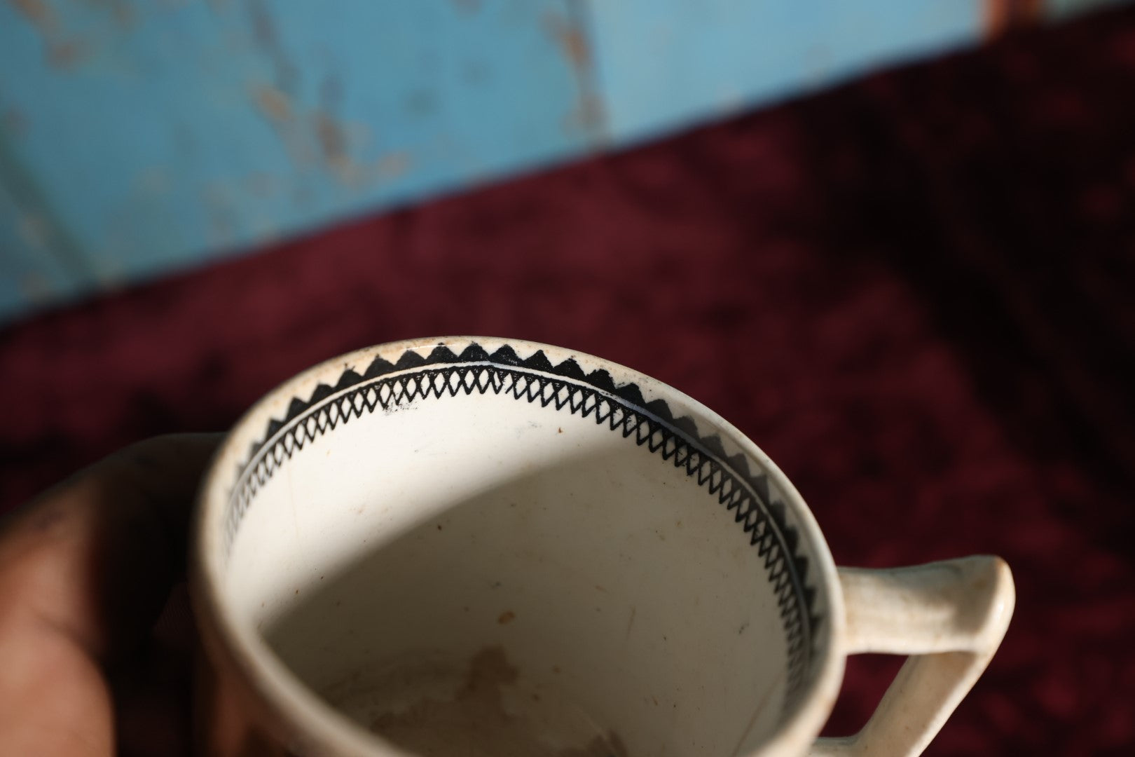 Lot 058 - Antique Pet Motif Mug With Playful Kittens, Puppies - Note Severe Damage And Repairs, Cracks Throughout, For Decorative Use Only