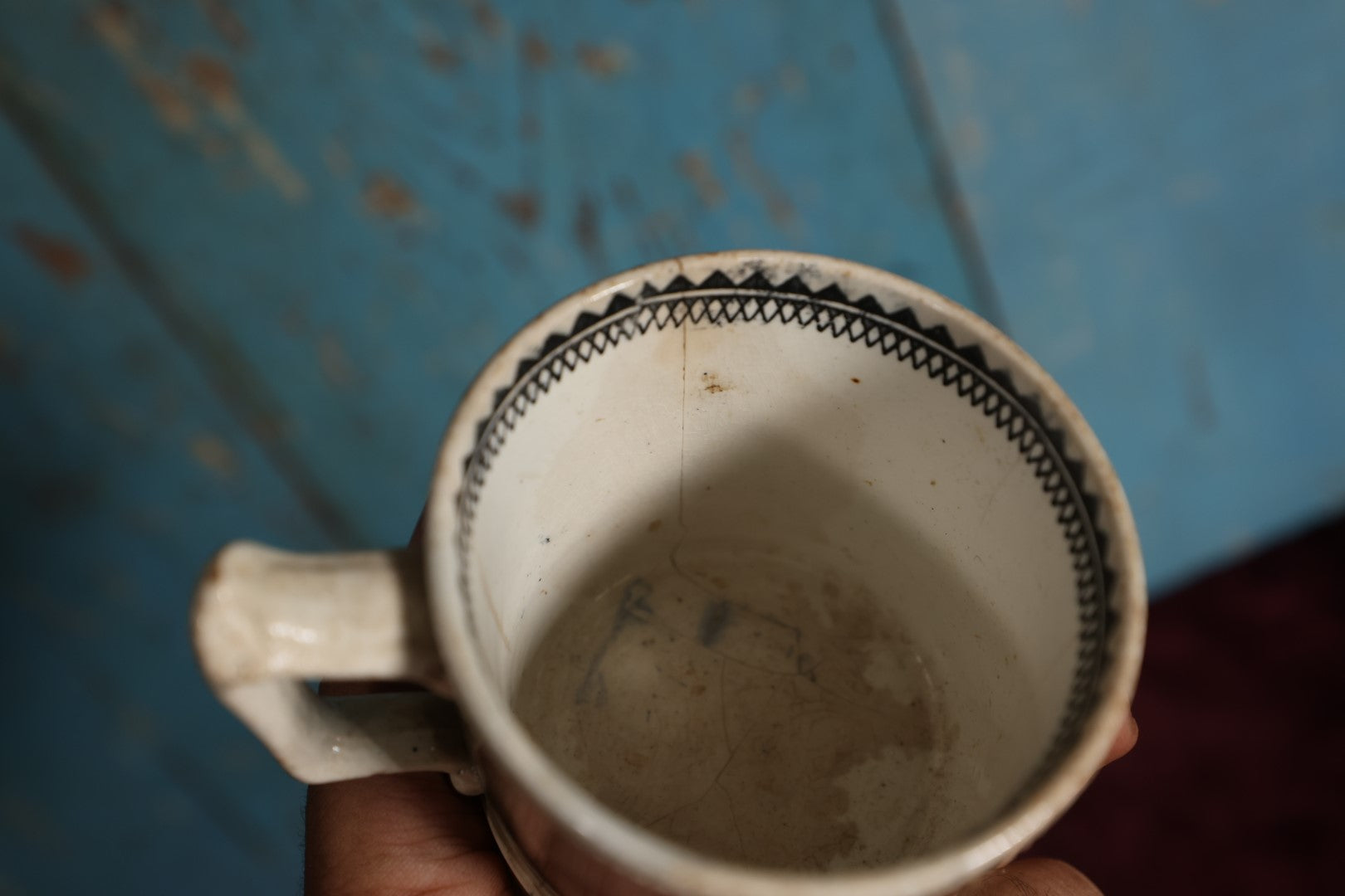 Lot 058 - Antique Pet Motif Mug With Playful Kittens, Puppies - Note Severe Damage And Repairs, Cracks Throughout, For Decorative Use Only