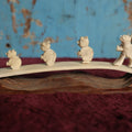 Lot 062 - Vintage Oriental Carved Bone Animals Walking Across Bridge On Wooden Base, Whimsical Folkloric Scene, Note Damage, Losses - Pieces Seperate From Bone Base And Will Be Shipped As Such