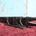 Lot 063 - Vintage African Folk Art Crocodile Alligator Wood Carving On Base, Note He Separates From Base