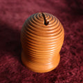Lot 064 - Vintage Wood Turned Folk Art Bee Hive Bank - With Screw off Top