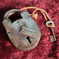 Lot 066 - Vintage Large, Heavy Four Lever Padlock With Key, Working Condition, Maker's Mark
