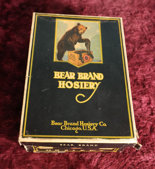 Lot 071 - Bear Brand Hosiery Wears Bobby J Hosiry No. 5 Vintage Advertising Store Box, Chicago (Larger)