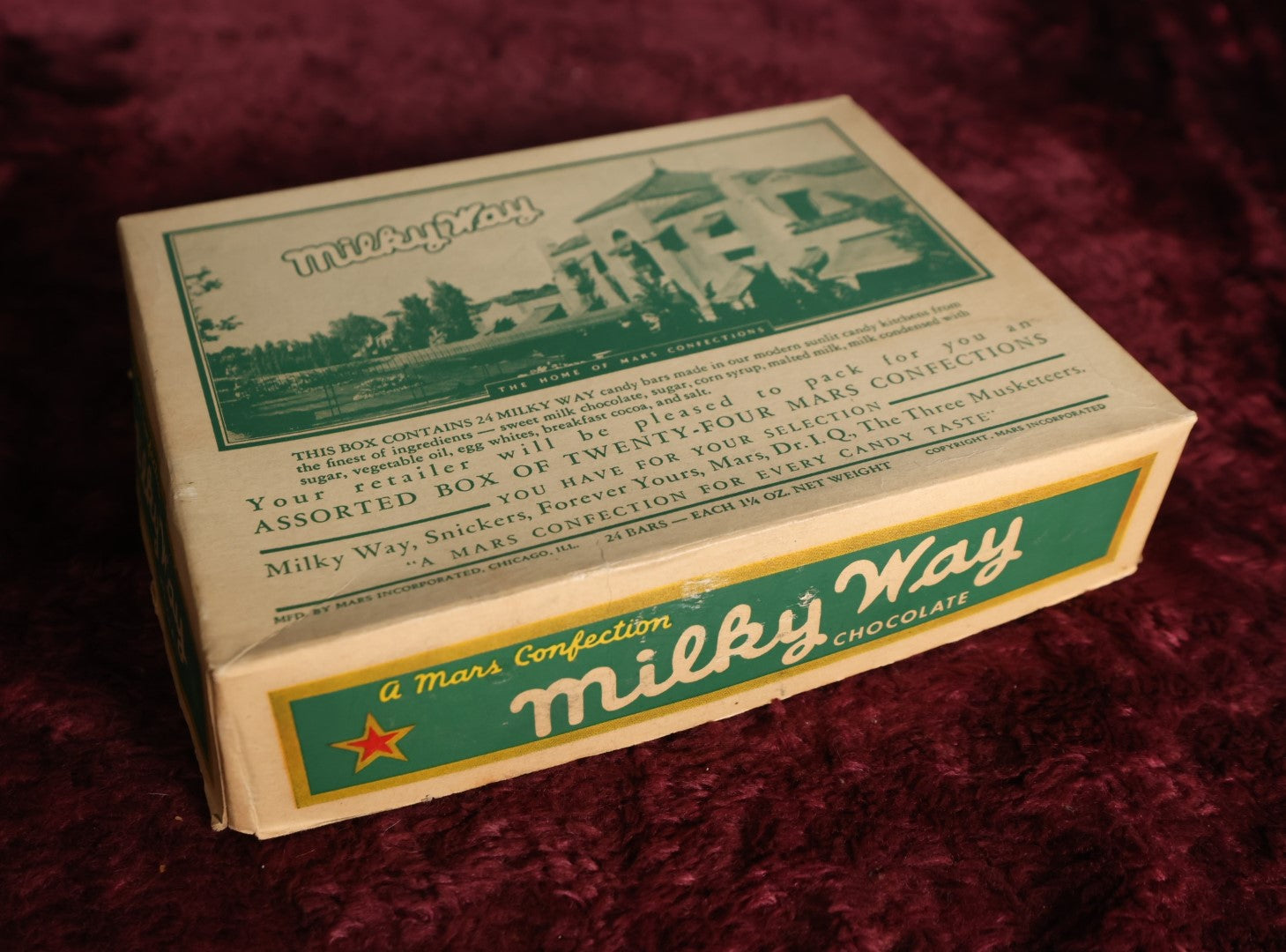 Lot 073 - Vintage Mars Candy Milky Way 24 Bar Store Display Box, Chicago