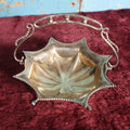 Lot 081 - Antique Silver Plate Footed Basket With Handle, Spiderweb-Like Motif
