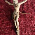 Lot 083 - Jesus Without His Cross, Cast Metal Jesus With Large Nail Through Him, Antique, Found Object
