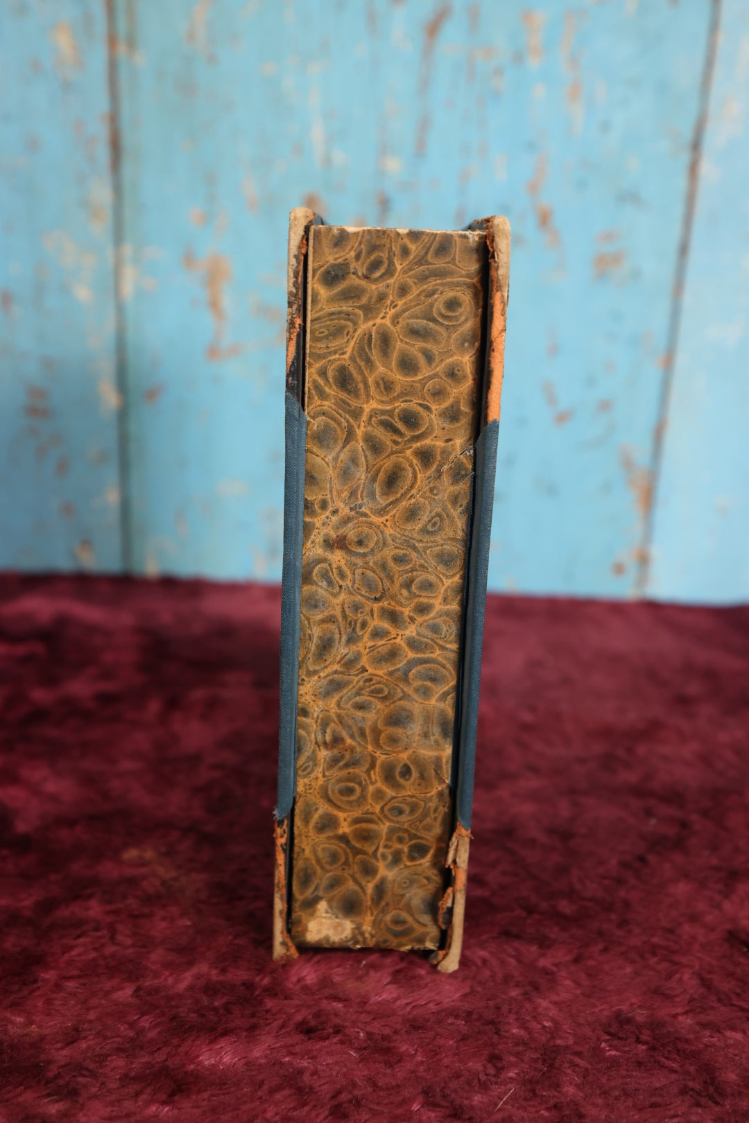 Lot 089 - Antique Faux Book Book-Safe Hide Away Box, Blue, Realistic Spine, No Top