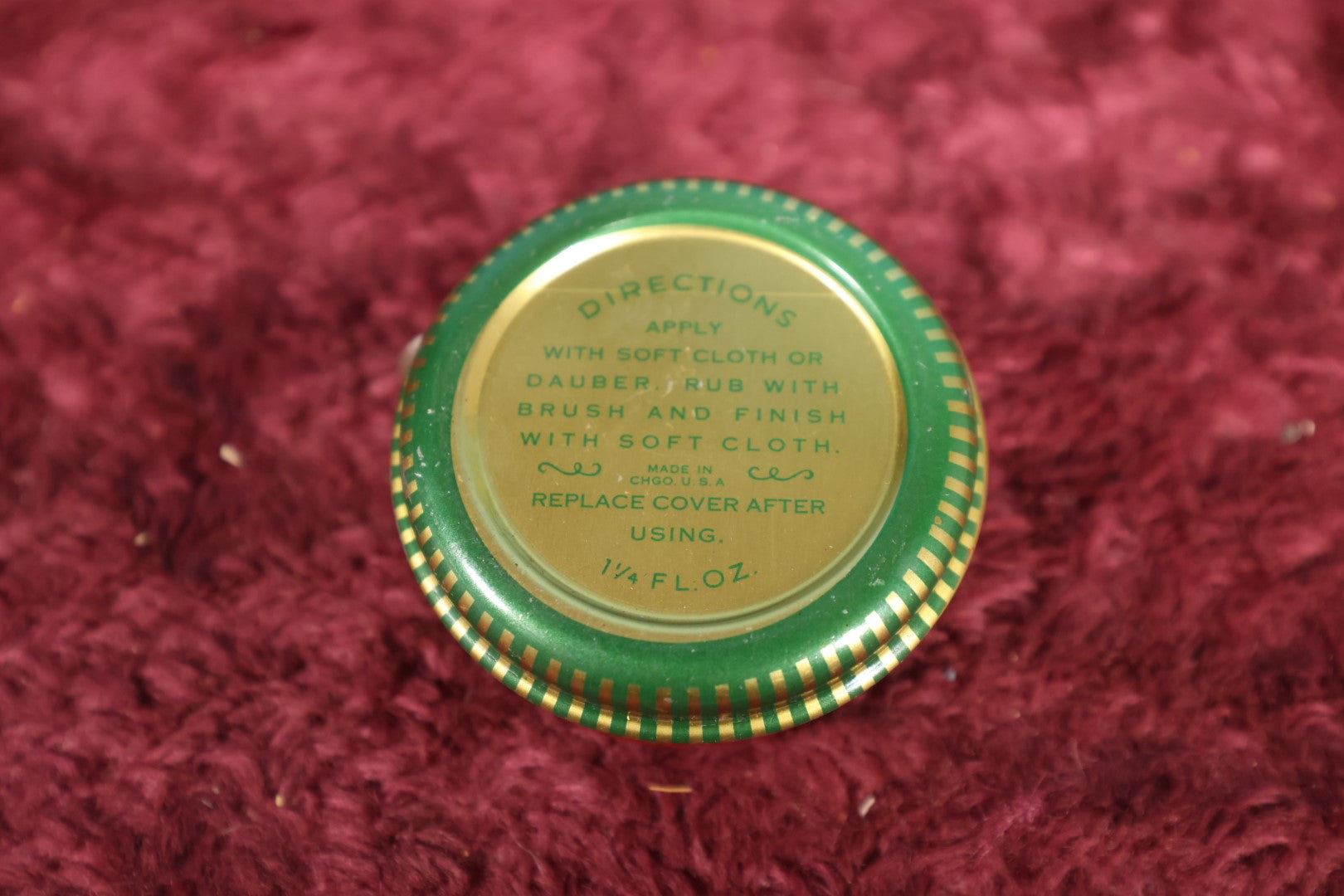 Lot 096 - Vintage Atlas Shoe Polish Tin, Chicago, Red With Atlas Lifting Globe