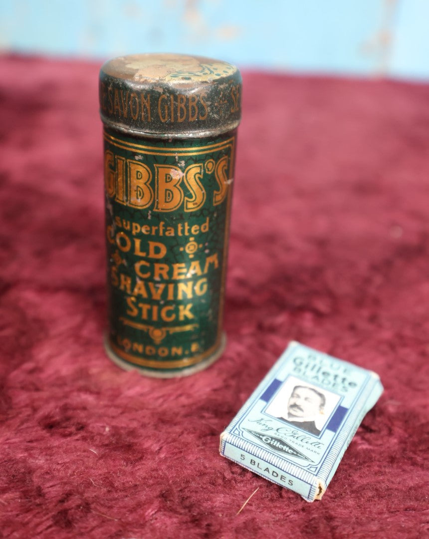 Lot 097 - Two Piece Men's Shaving Lot - Gibbs's Cold Cream Shaving Stick And Gillette Blue Blades