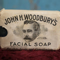 Lot 098 - Vintage John H. Woodbury's Facial Soap Unusued Bar With Advertising On Wrapper, Man With Mustache