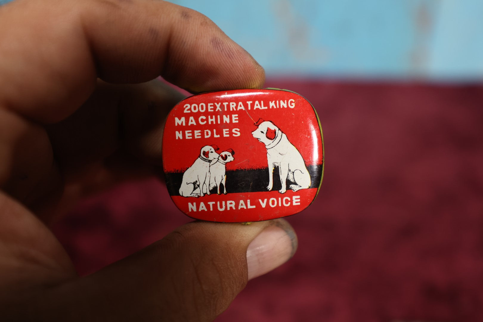 Lot 099 - Eight Piece Rca Victor Victrola Lot Featuring Nipper The Dog Mascot, Advertising For Margo's Record Store, Fresno California, Plsu Many Small Needle Tins With Needles, Contents