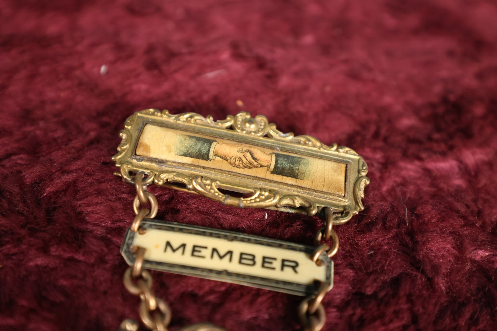 Lot 101 - Antique Boot And Shoe Union Membership Badge, Medal, With Shaking Hands Motif, Manufactured By Whitehead And Hoag, New Jersey