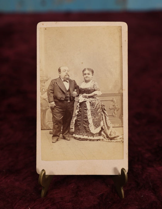 Lot 104 - Antique CDV Photo of Tom Thumb And His Wife Livinia Warren, 19th Century Photo, Sideshow Performer Associated With P.T. Barnum