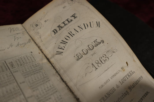 Lot 113 - Important Daily Memorandum Book Journal Diary of E.H. Angell of Graniteville, Rhode Island, Covering His Enlistment In The Union In The Civil War In July 1863