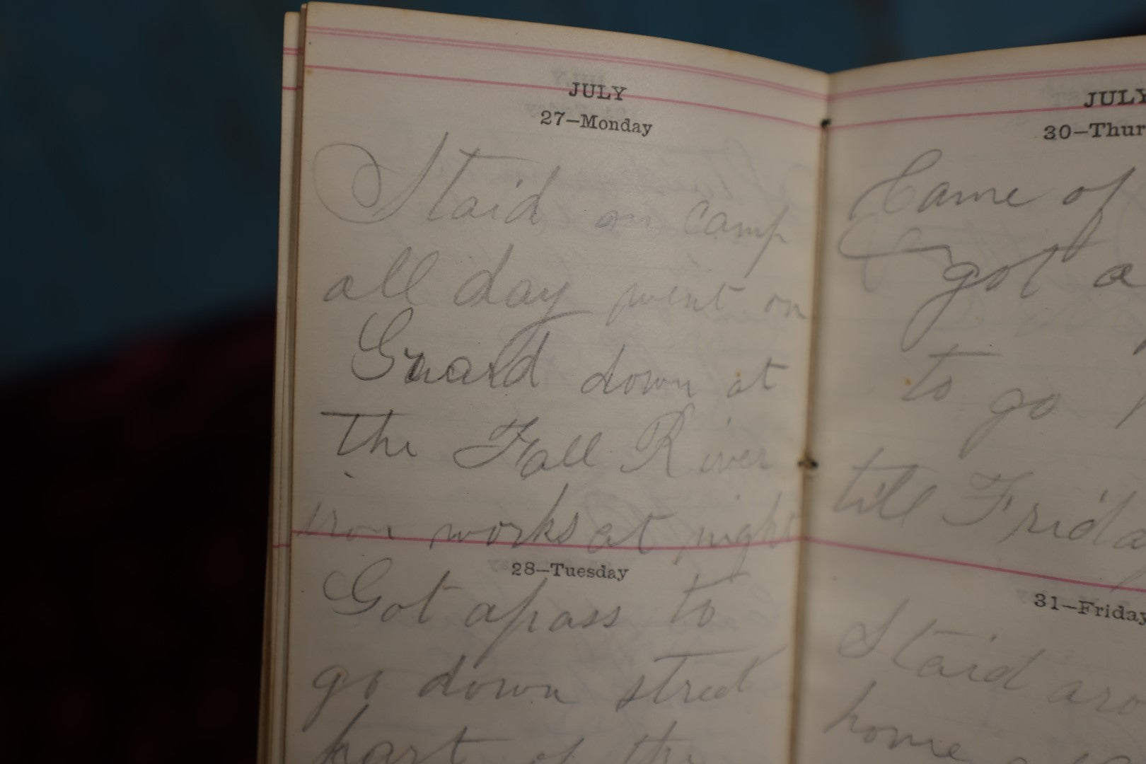 Lot 113 - Important Daily Memorandum Book Journal Diary of E.H. Angell of Graniteville, Rhode Island, Covering His Enlistment In The Union In The Civil War In July 1863