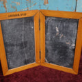 Lot 129 - A.W. Faber No. 43 Double Folding Slate Chalkboard, Blackboard, With Severe Wear To Board, Decorative Exterior