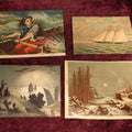 Lot 132 - Ephemera Lot - Four Piece Antique Nautical Chromo Litho Grouping Including Grace Darling (Heroic Lighthouse Keeper) And Nantucket Cliffs