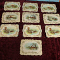 Lot 135 - Ephemera Lot - Ten Piece Grouping of Die Cut Chromo Litho Landscape Scenes With Houses, Ponds, Streams, Including Duplicates