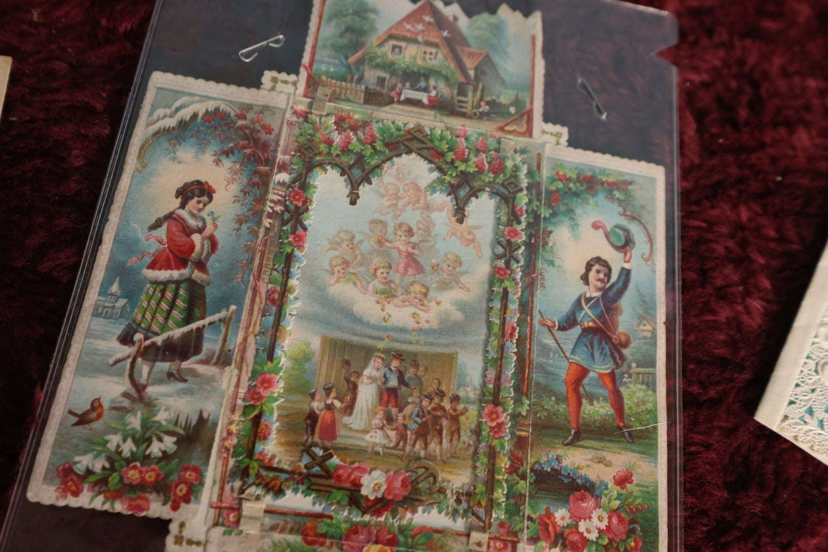 Lot 139 - Antique Ephemera Lot With Many Lace Paper Pieces, Envelopes, Cards, Paper Dolls, And More, Approximately 15 Pieces, Relist