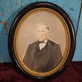 Lot 140 - Antique Oval Hand Colored Framed Photo of Robert Randolph Robertson, Identified With Family Member On Back