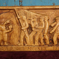 Lot 141 - Vintage Chalkware Plaque Presented In 1931 From The Des Moines School Children To Members of Post 53 G.A.R. Grand Army of The Republic Union Soldiers Fraternal Organization For Annual Encampment, Iowa, With Pamphlet