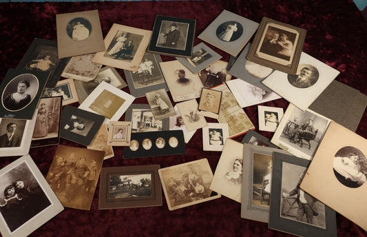 Lot 145 - Photo Lot - Approximately Forty Pieces of Boarded Photos, Cabinet Cards, CDVs, Portraits, And More