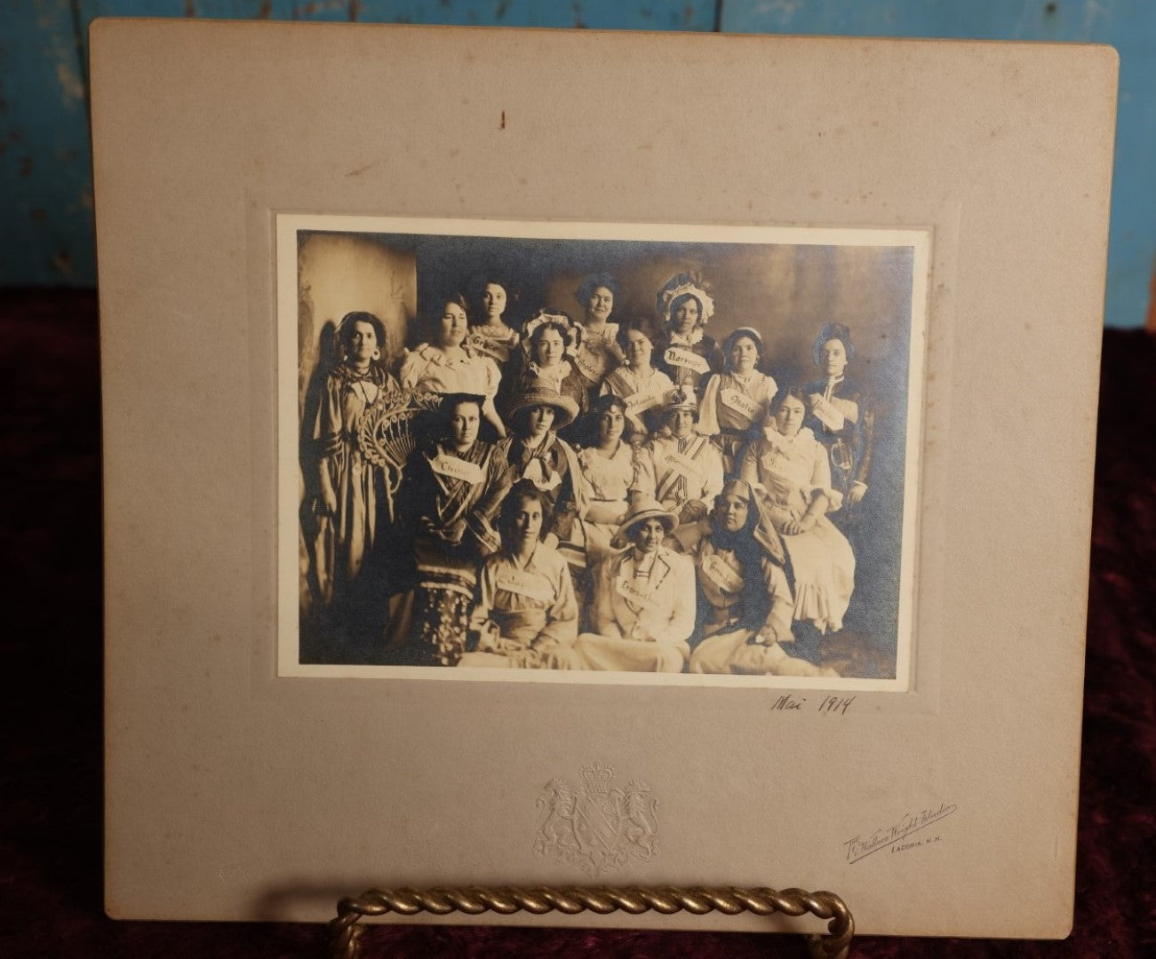 Lot 150 - Photo Lot - Grouping of Three Boarded Photos of The A.C.A. Women's Group, Villa Margurite No. 4 Lodge,1912-1913, G. Wallace Wright Photographer, Laconia, New Hampshire