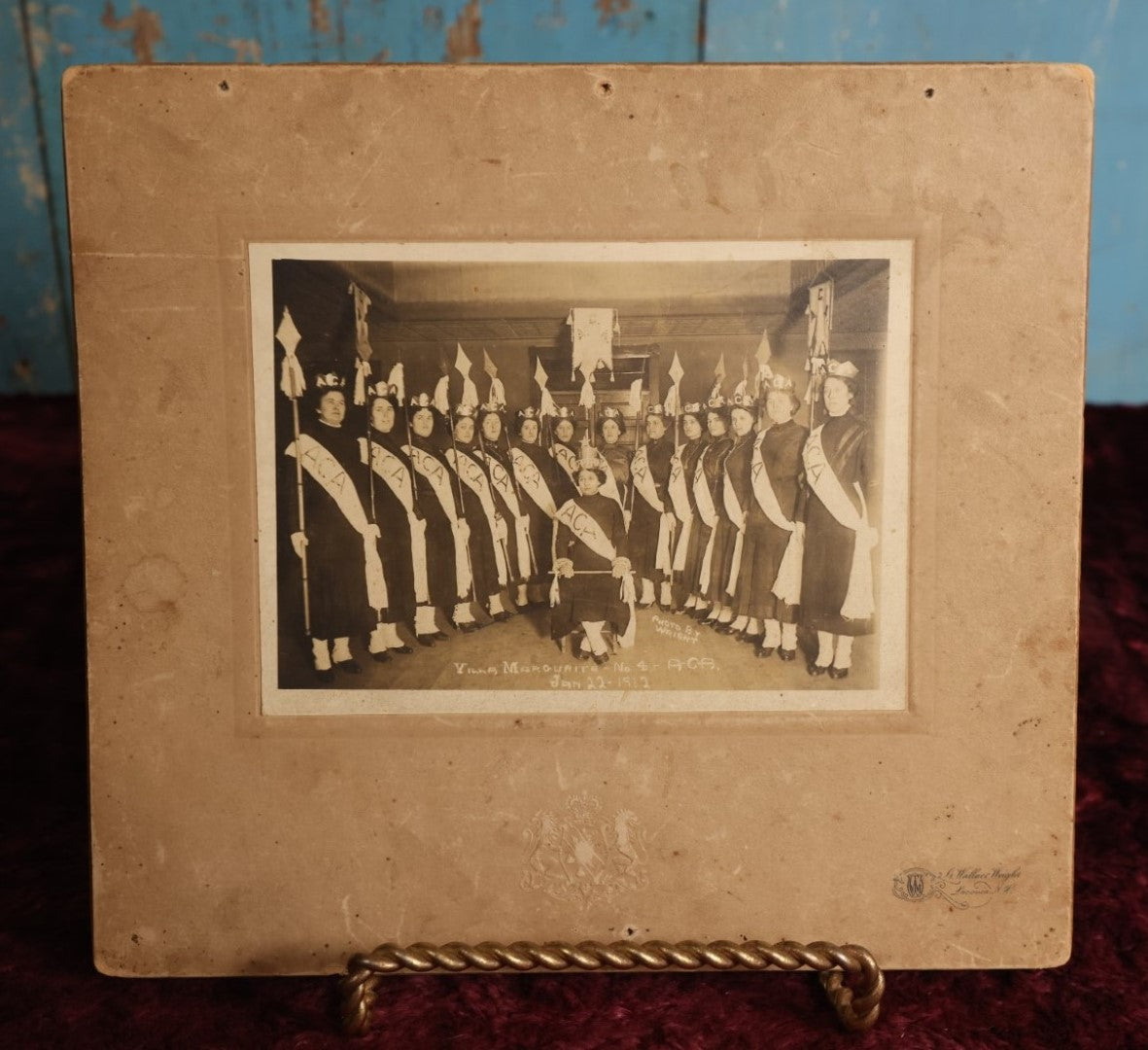 Lot 150 - Photo Lot - Grouping of Three Boarded Photos of The A.C.A. Women's Group, Villa Margurite No. 4 Lodge,1912-1913, G. Wallace Wright Photographer, Laconia, New Hampshire