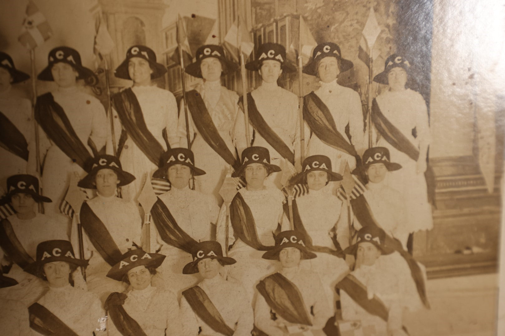 Lot 150 - Photo Lot - Grouping of Three Boarded Photos of The A.C.A. Women's Group, Villa Margurite No. 4 Lodge,1912-1913, G. Wallace Wright Photographer, Laconia, New Hampshire