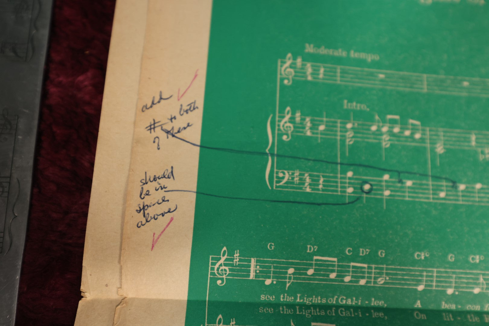 Lot 151 - Grouping of Seven Vintage Sheet Music Printing Plates, Metal, With Test Print With Notes, Songs Include: The Lights of Galilee, Dry Your Eyes My Little Weeping Willow, There's Magic In A Smile, Hello Mister Sunshine