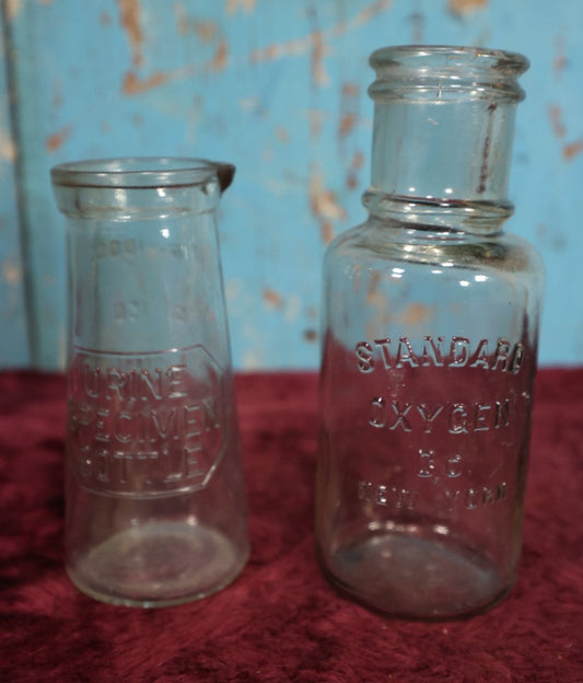 Lot 156 - Two Piece Medical Bottle Lot, Standard Oxygen Company of New York, And Urine Specimen Bottle