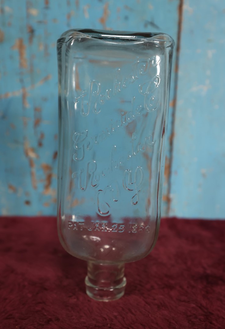 Lot 157 - Rochester Germicide Company Glass Bottle, Antique Patented January 25, 1888