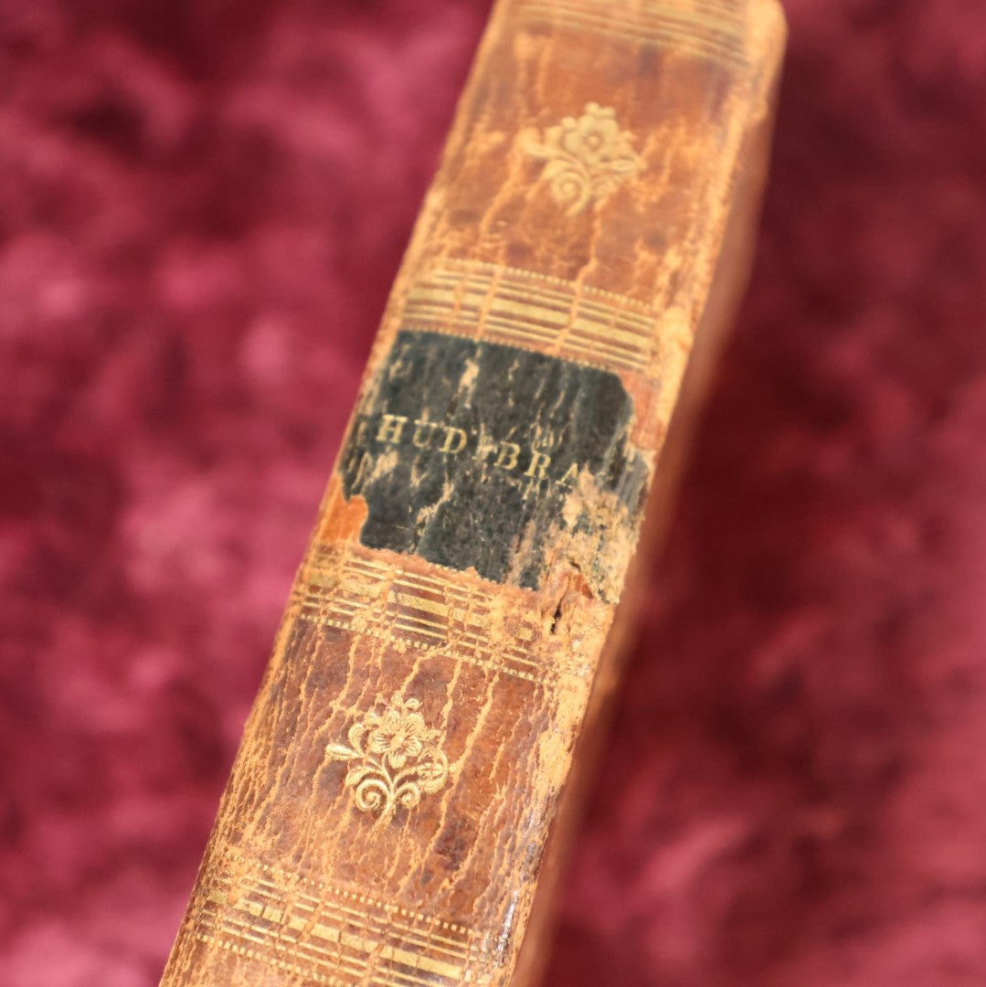 Lot 161 - Book - "Hudibras" By Samuel Butler, "A Vigorous Satirical Poem Written In A Mock Heroic Style," Early Leather Bound Book