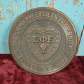 Lot 002 - Antique Cast Metal Sigma Phi Epsilon Fraternity Cast Metal Plaque With Skull And Crossbones, Founded A.D. 1900