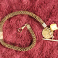 Lot 003 - Antique Victorian Human Hair Watch Chain With Carved Skull Charm And Brass Smoking Frog Coin, In Jewelry Case