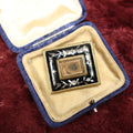 Lot 006 - Antique Victorian Brooch With Inlay And Human Hair Lock Under Glass Window, Pinback