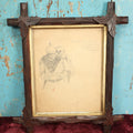 Lot 008 - World War One Pencil Sketch By Veteran, Signed "Robert" Depicting Death Threatening Kaiser Wilhelm II, Anachronistic Frame