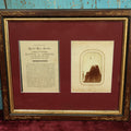 Lot 009 - Framed Mourning Memorial Ephemera For Hattie A. Gordon, Who Died Age 5 In 1872, Including Mother's Testament To Her Last Words, Her CDV, And Her Brother's Photo