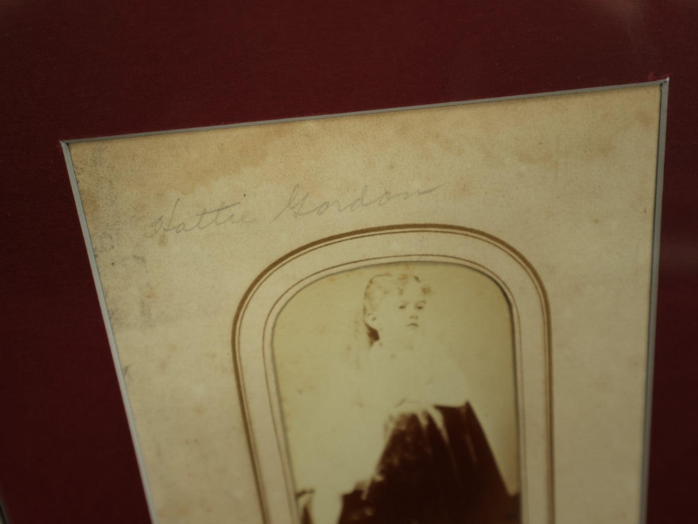 Lot 009 - Framed Mourning Memorial Ephemera For Hattie A. Gordon, Who ...