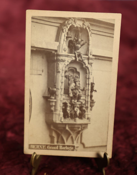 Lot 026 - Antique CDV Photograph Of The Grand Clock Of Bern, Switzerland, "Berne, Grand Horloge," M. Vollenwider, Photographer