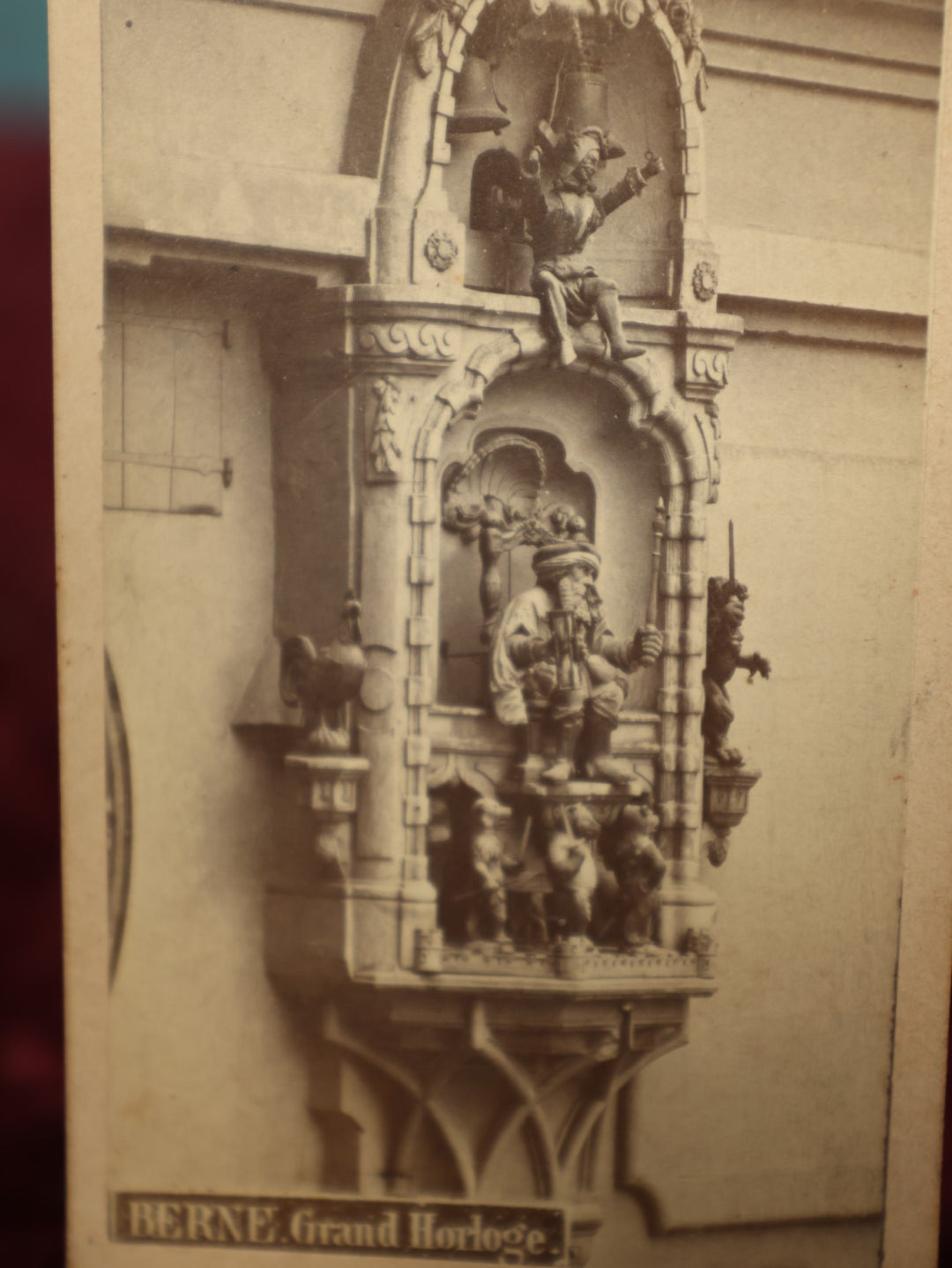 Lot 026 - Antique CDV Photograph Of The Grand Clock Of Bern, Switzerland, "Berne, Grand Horloge," M. Vollenwider, Photographer