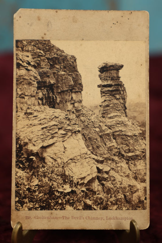 Lot 028 - Antique CDV Photograph Of Cheltenham, The Devil's Chimney, Leckhampton Hill, Gloucestershire, England, Photographed By Francis Bedford, Photographer To His Royal Highness The Prince Of Wales