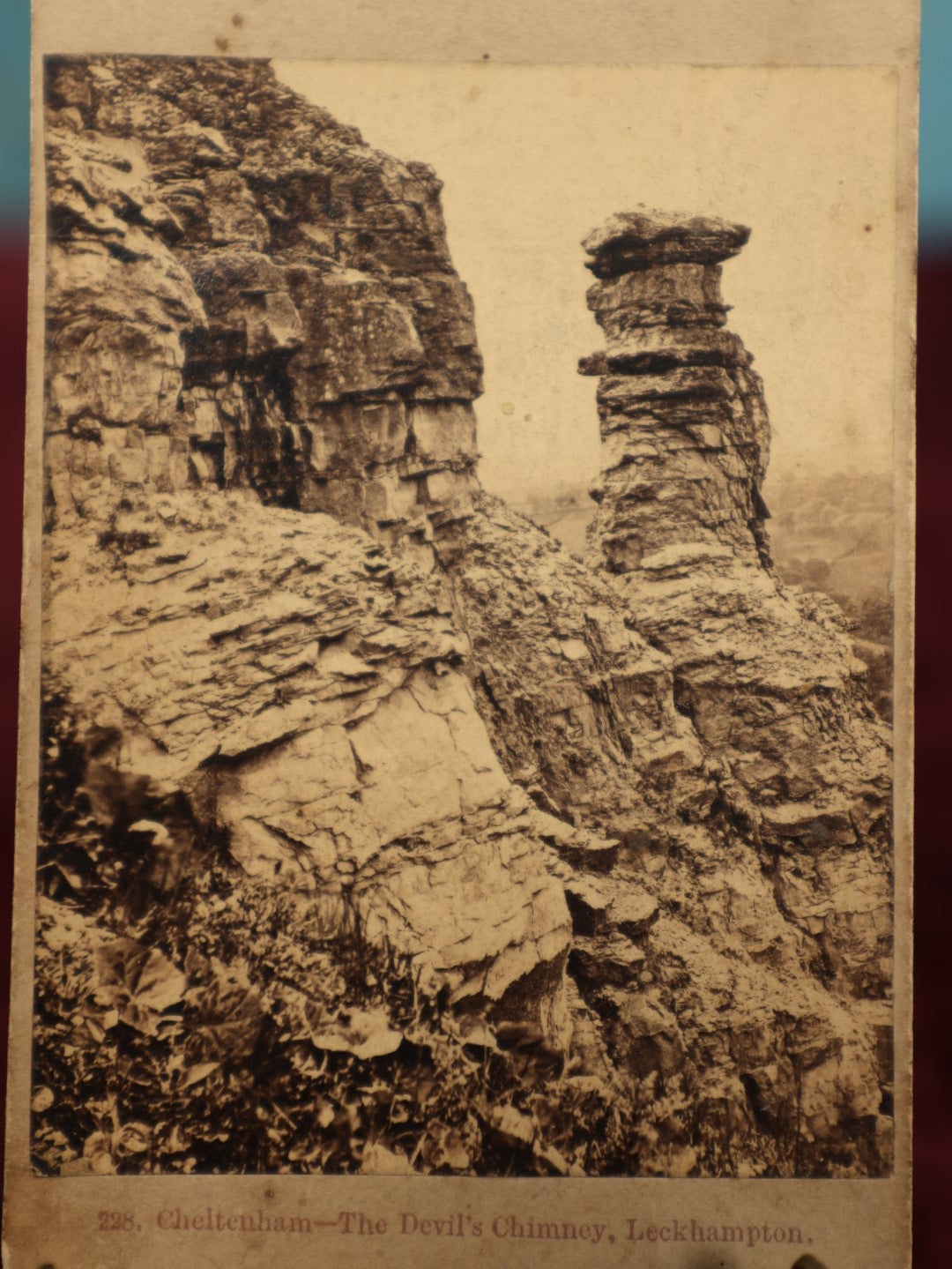 Lot 028 - Antique CDV Photograph Of Cheltenham, The Devil's Chimney, Leckhampton Hill, Gloucestershire, England, Photographed By Francis Bedford, Photographer To His Royal Highness The Prince Of Wales